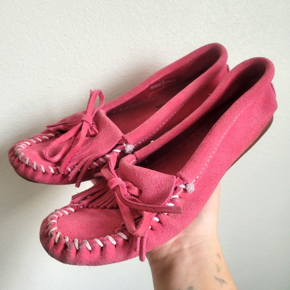 Pink Minnetonka Moccasins